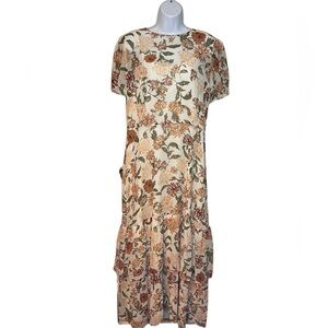 Donna Morgan Floral Double Hem Flounce Maxi Dress NWT Size 16